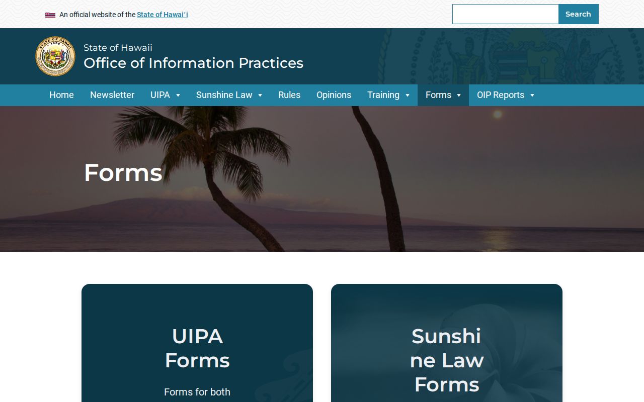 Hawaii arrest report request form under the Uniform Information Practices Act